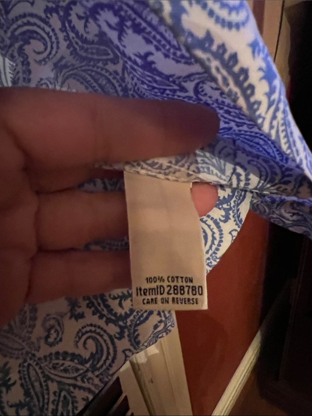 L.L. Bean Blue and White Paisley Shirt - Picture 3 of 4